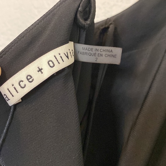 Alice + Olivia Black Mayer Ruffle Front Dress with Slit - 2 - Picture 7 of 8